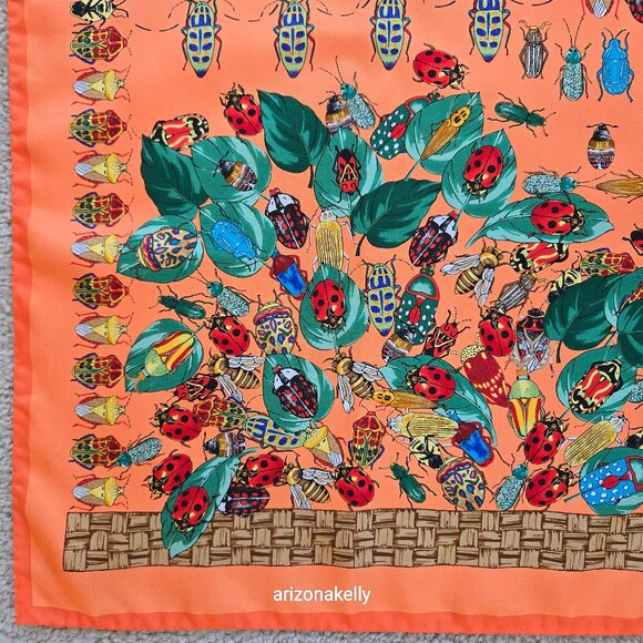 Rare Echo Silk Bug Scarf Insect Beetle Scarf Entomology Hand Rolled - Picture 5 of 16